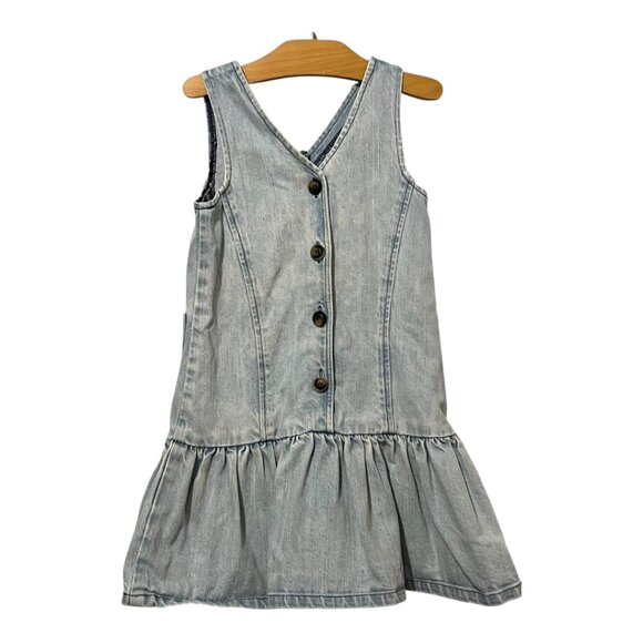 Wynken Blue  Denim Jumper Dress Girls Size 4 Jean 100% Cotton - Picture 3 of 6